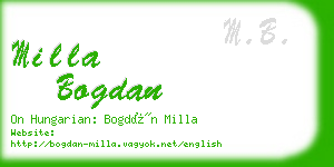 milla bogdan business card